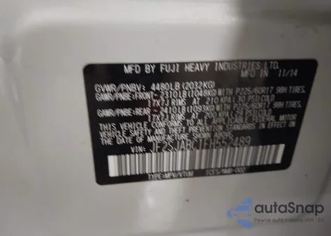 2015 Subaru Forester 2.5I из США, поврежденный, VIN JF2SJABC1FH552489